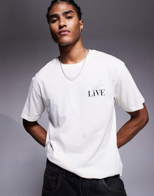 ADPT – Kremowy T-shirt oversize z grafiką na plecach, 2 z 4