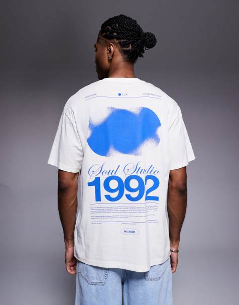 ADPT oversized t-shirt with soul back print in cream