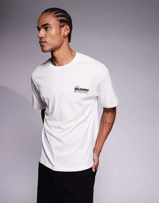 ADPT – Kremowy T-shirt oversize z motywem snookera na plecach, 3 z 5