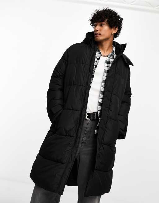 Longline puffer best sale jacket asos