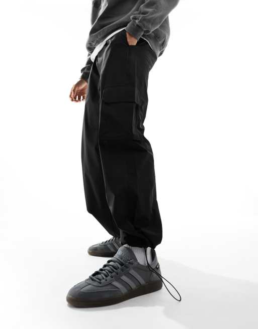 ADPT loose fit cargo pants in black