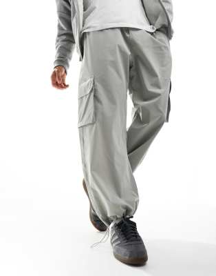 ADPT ADPT loose fit cargo pants in light grey