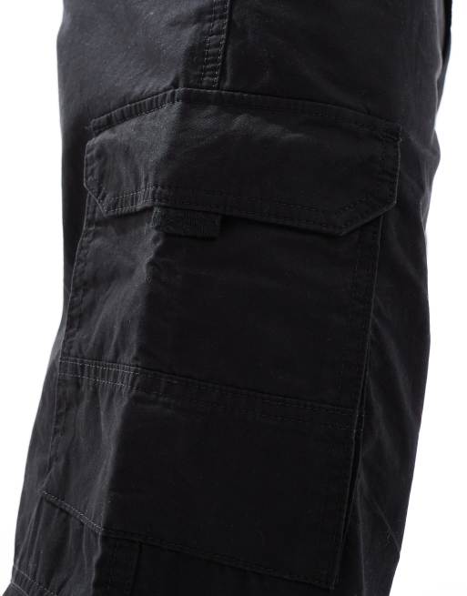 ADPT – Cargohose in Schwarz mit lockerem Schnitt