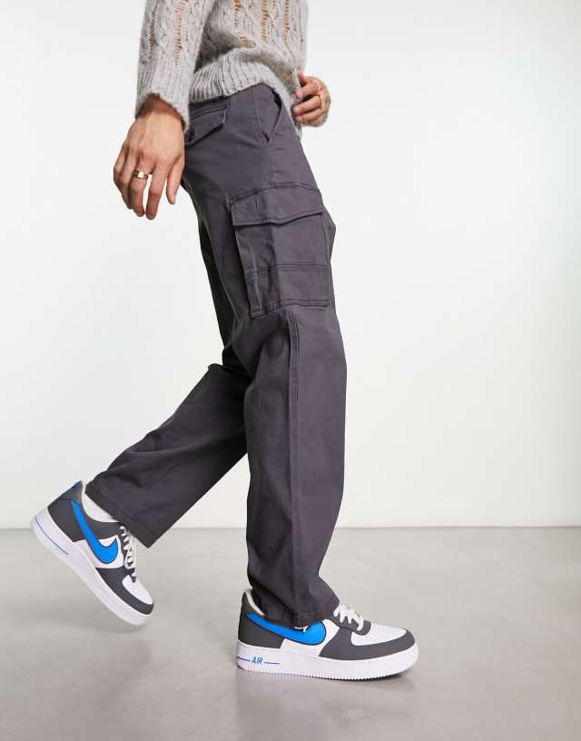 ADPT - loose fit cargo trouser in dark grey