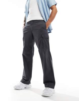 ADPT ADPT loose fit cargo trouser in dark grey