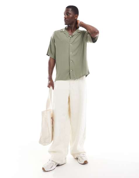 ADPT – Oversize-Hemd in Khaki mit Reverskragen - view 1