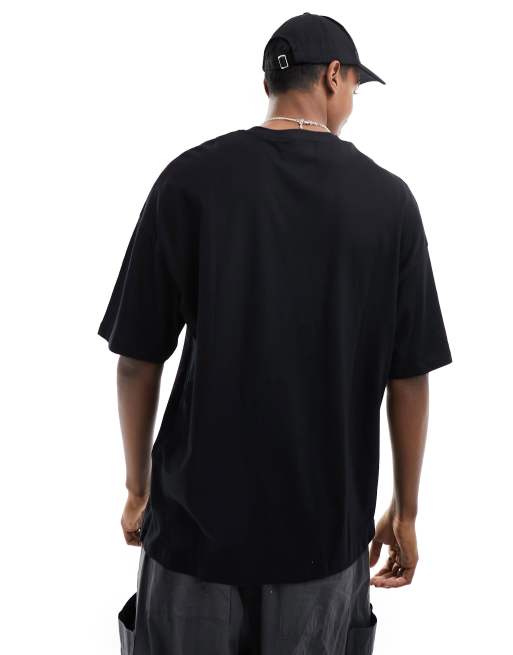 ADPT – Oversize-T-Shirt in Schwarz mit City-Stickerei auf der Brust, 4 von 4