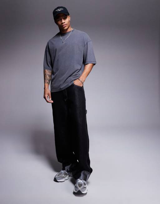ADPT – Oversize-T-Shirt in verwaschenem Grau, 3 von 4