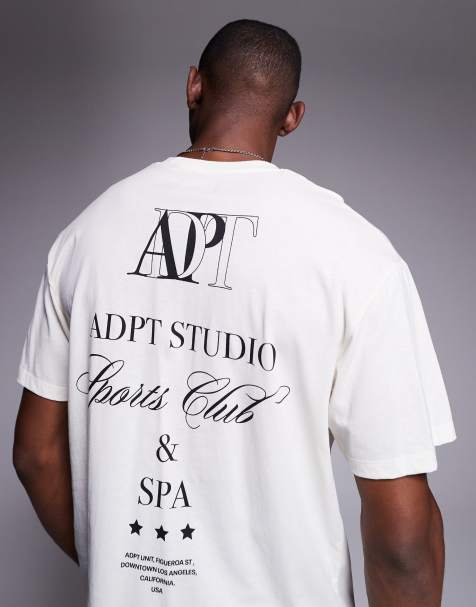 ADPT – Oversize-T-Shirt in Wollweiß mit Rückenprint - view 1