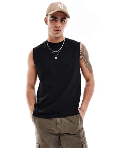 ADPT – Oversize-Trägershirt in Schwarz - view 1