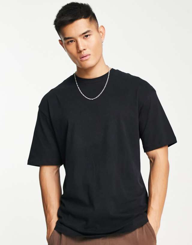 ADPT oversized box fit T-shirt in black