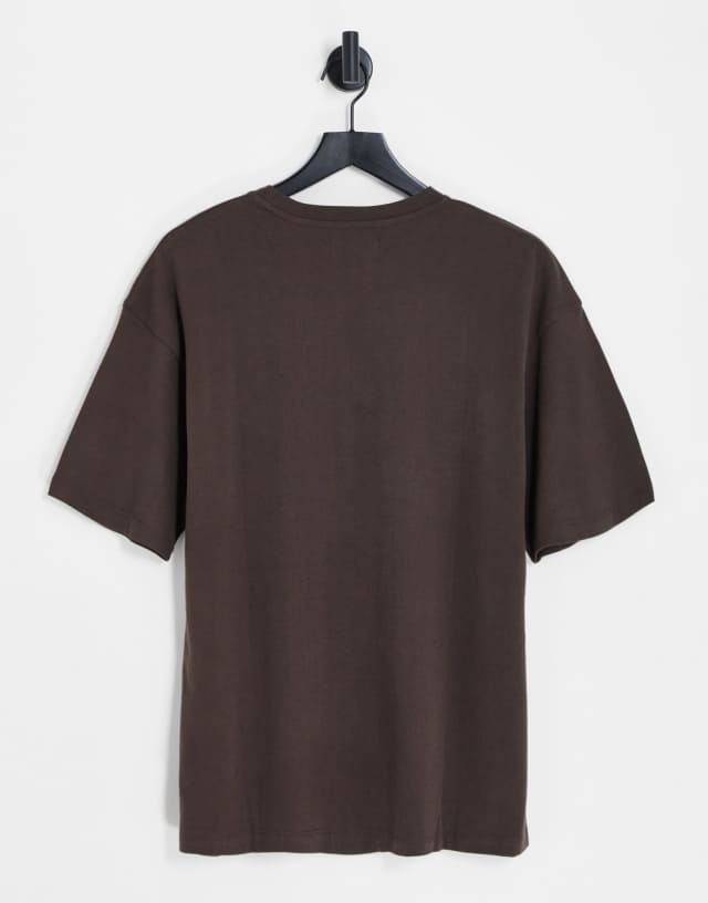 ADPT oversized box fit T-shirt in chocolate