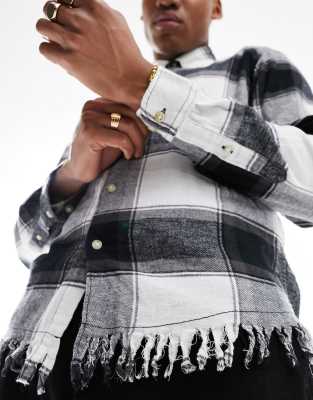 トップスその他 PARTIMENTO VTG Washed Flannel Ombre Check Shirt Black PY-241 PARTIMENTO