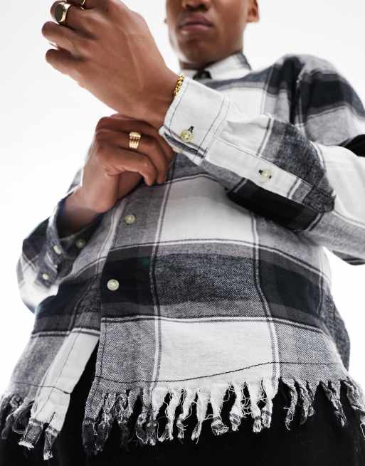 シャツ IONSEOUL Frings Over Check Shirt 아이온서울
