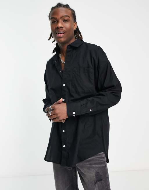 Oversized cotton-poplin shirt