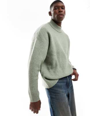 ADPT ADPT oversized crew neck jumper in green