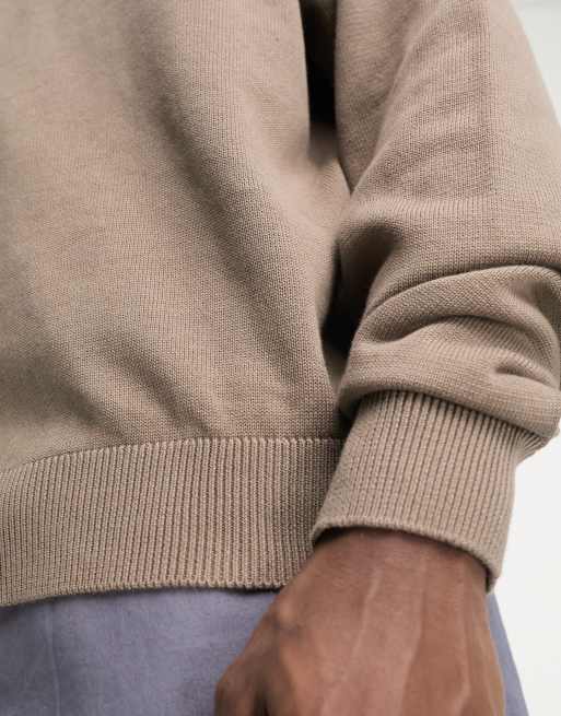 Beige oversized crew neck hot sale