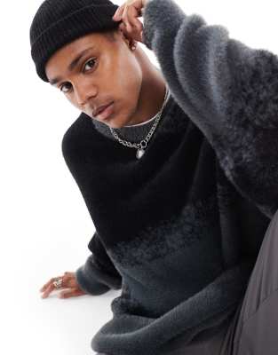 Adpt Oversized Crew Neck Sweater In Black