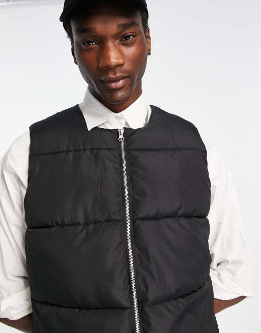 ASOS Cropped Vest in Black for Men