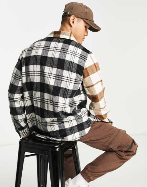 人気海外ブランドアイテム｜ファッション通販 heavy oversized ADPT brushed beige in overshirt check トップス