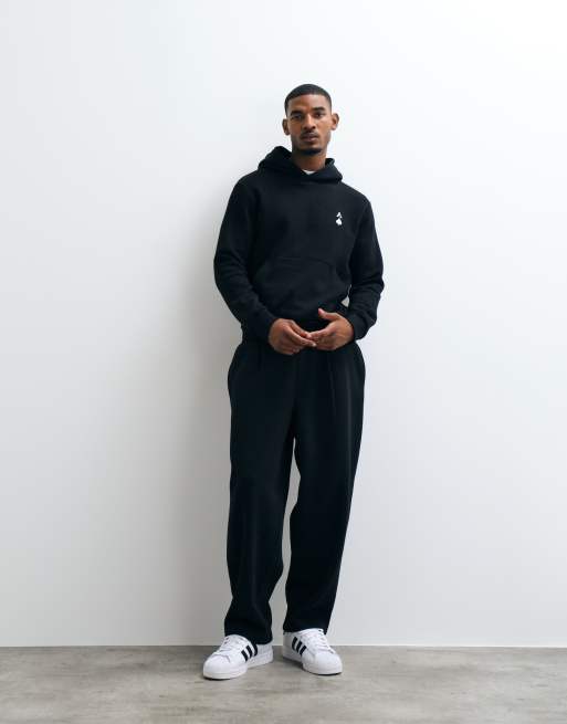 ADPT oversized hoodie met schoppenaas in zwart, 3 van 5