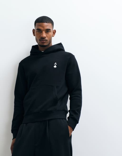 ADPT oversized hoodie met schoppenaas in zwart, 4 van 5