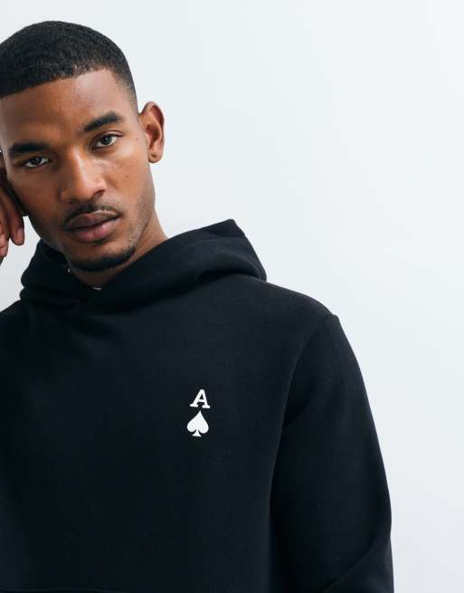 ADPT oversized hoodie met schoppenaas in zwart, 5 van 5