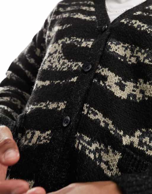 Brushed Leopard Jacquard Cardigan