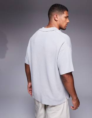 Adpt Oversized Knit Split Neck Polo
