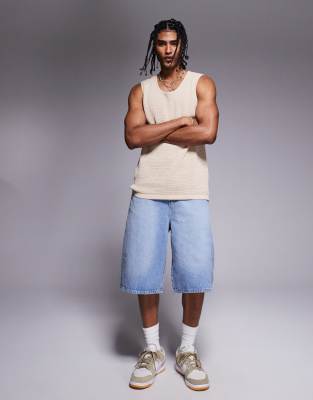 Adpt Oversized Knitted Crochet Tank Top