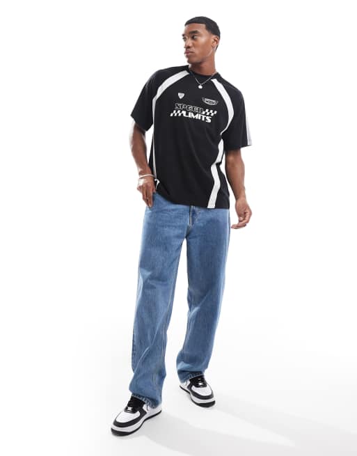 ADPT oversized motorsports t-shirt in black | ASOS