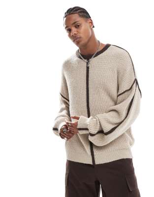 ADPT ADPT oversized panel jumper in beige-Neutral