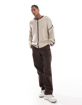 Adpt Oversized Panel Sweater In Neutral