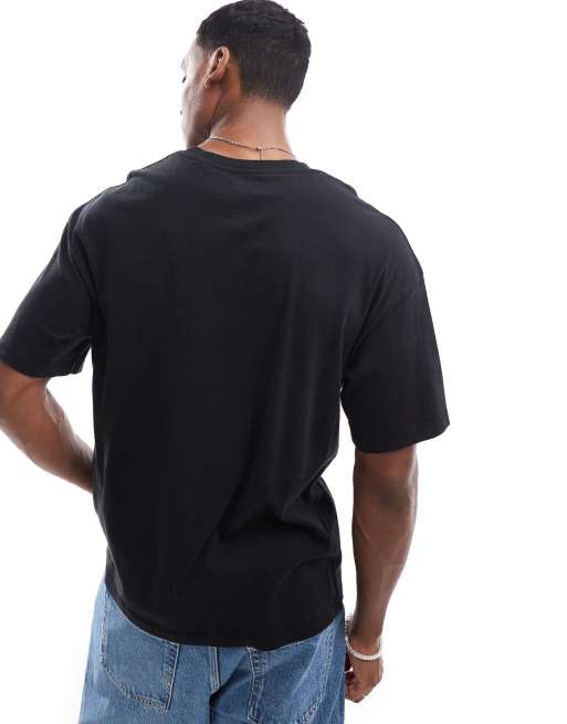 ADPT oversized paris print t-shirt in washed black, 4 of 4