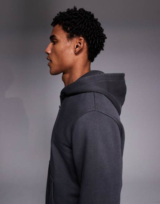ADPT oversized quarter zip hoodie in washed gray, 4 of 5