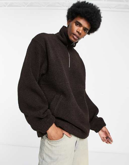 Teddy half cheap zip sweater