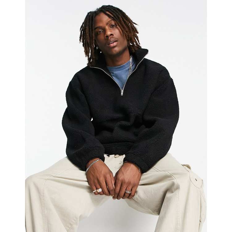 Oversized store quarter zip