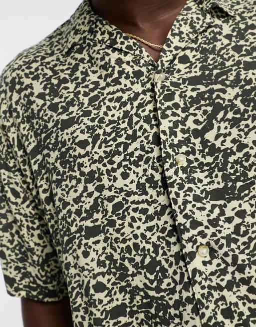 mens animal print button up shirt