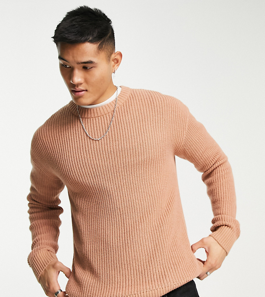 oversized ribbed sweater in dusky pink
