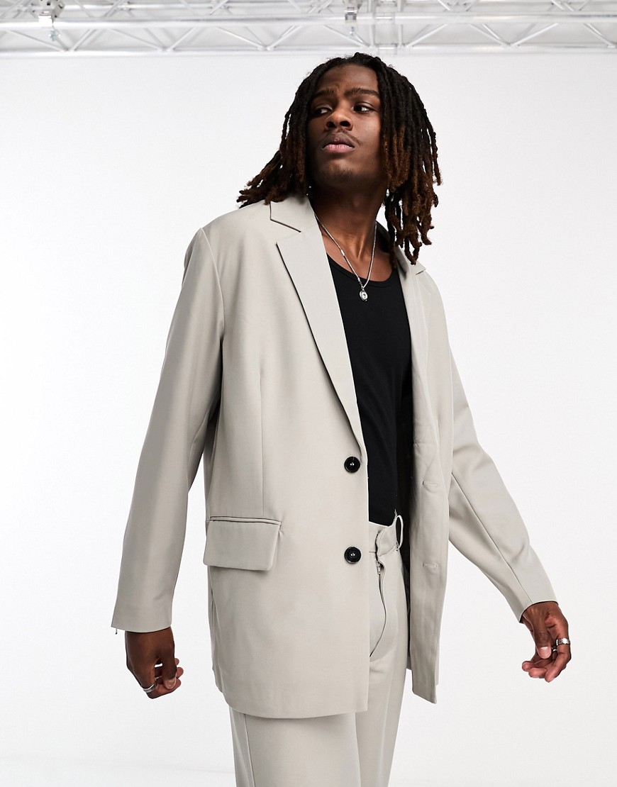 Adpt Oversized Suit Jacket In Gray