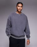 [ADPT] ADPT oversized sweatshirt in washed grey M Asphalt