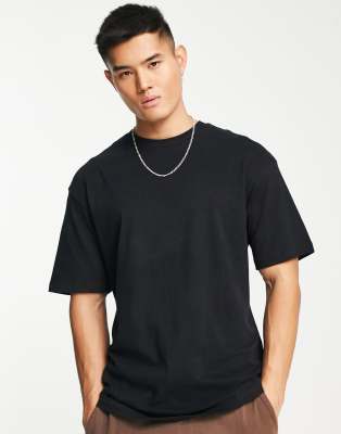 ADPT - Oversized T-shirt i sort i firkantet pasform 