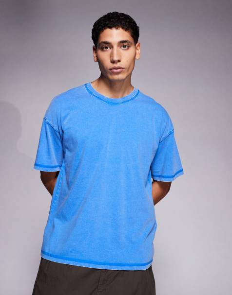 ADPT - Oversized T-shirt in blauw met wassing - view 1