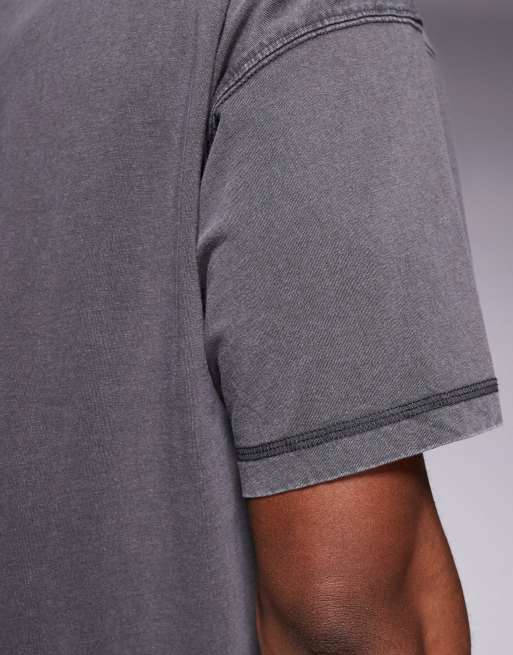 ADPT oversized t-shirt in washed grey, 5 of 5