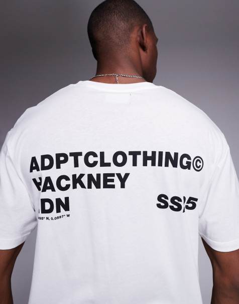 ADPT - Oversized T-shirt met hackney-prints op de achterkant in wit - view 1