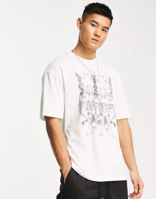 ADPT - Oversized T-shirt met hondenprint op de achterkant in wit