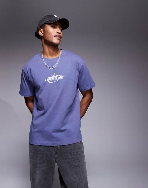 ADPT - Oversized T-shirt met print op de rug in donkerblauw - view 1