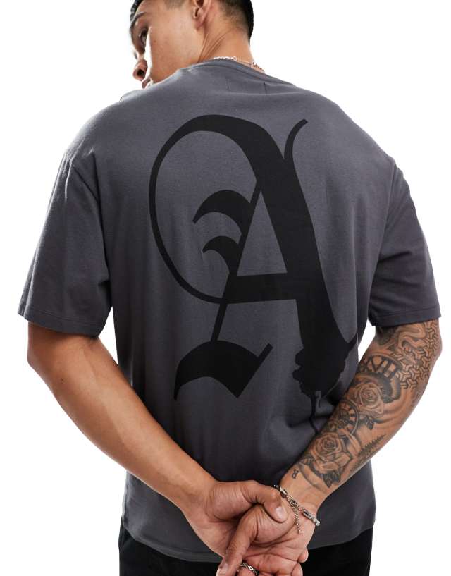 ADPT - oversized t-shirt with a backprint in grey