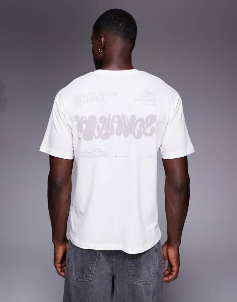 ADPT oversized t-shirt with alliance back print in cream - view 1