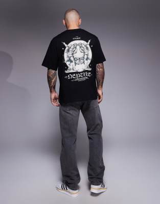 Adpt Oversized T-shirt With Back Graphic In Black